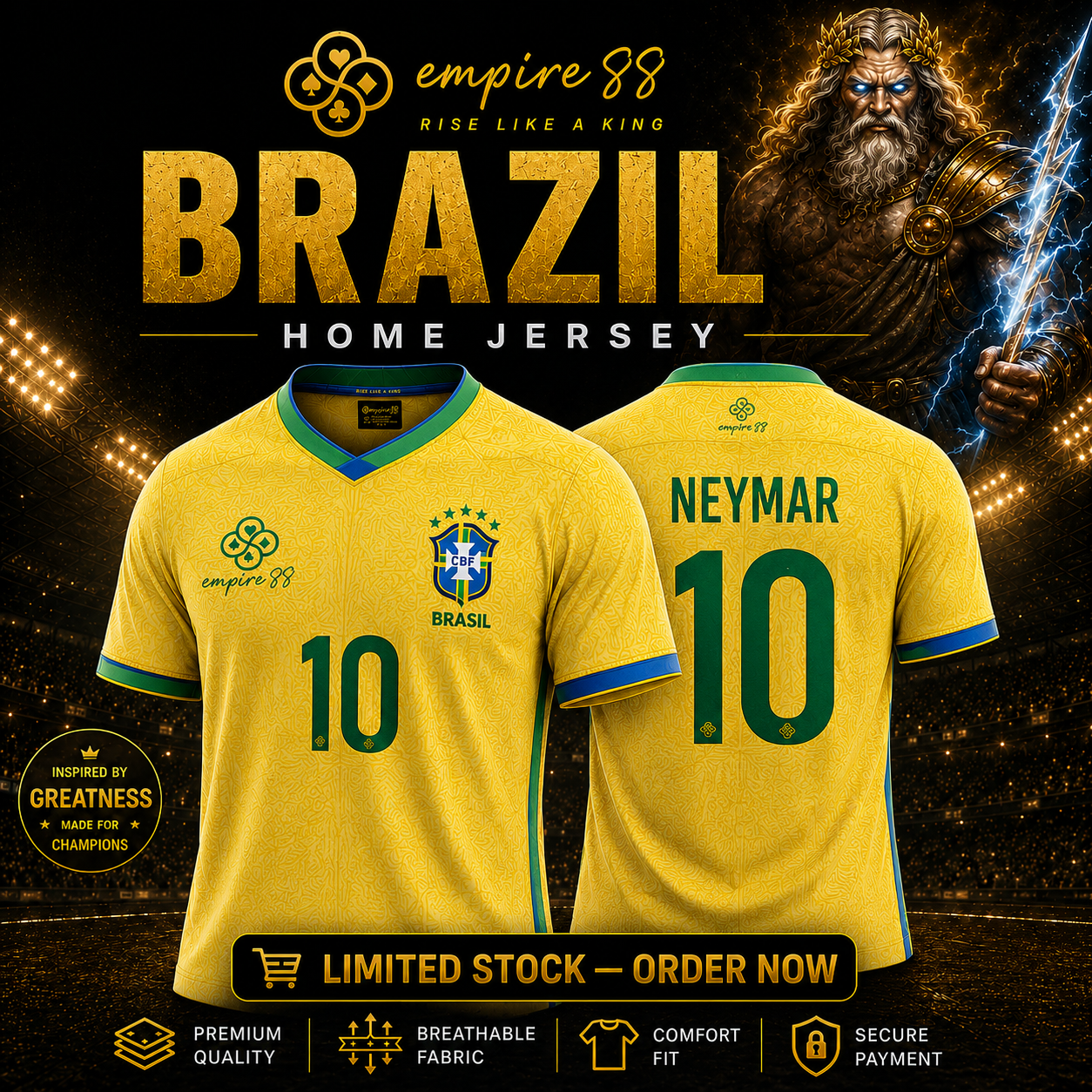 Empire88 Brazil Home Jersey