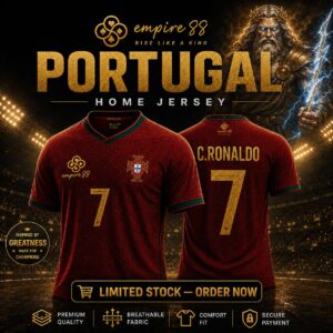 Ilustrasi produk Raja Botak untuk materi katalog wilayah Portugal