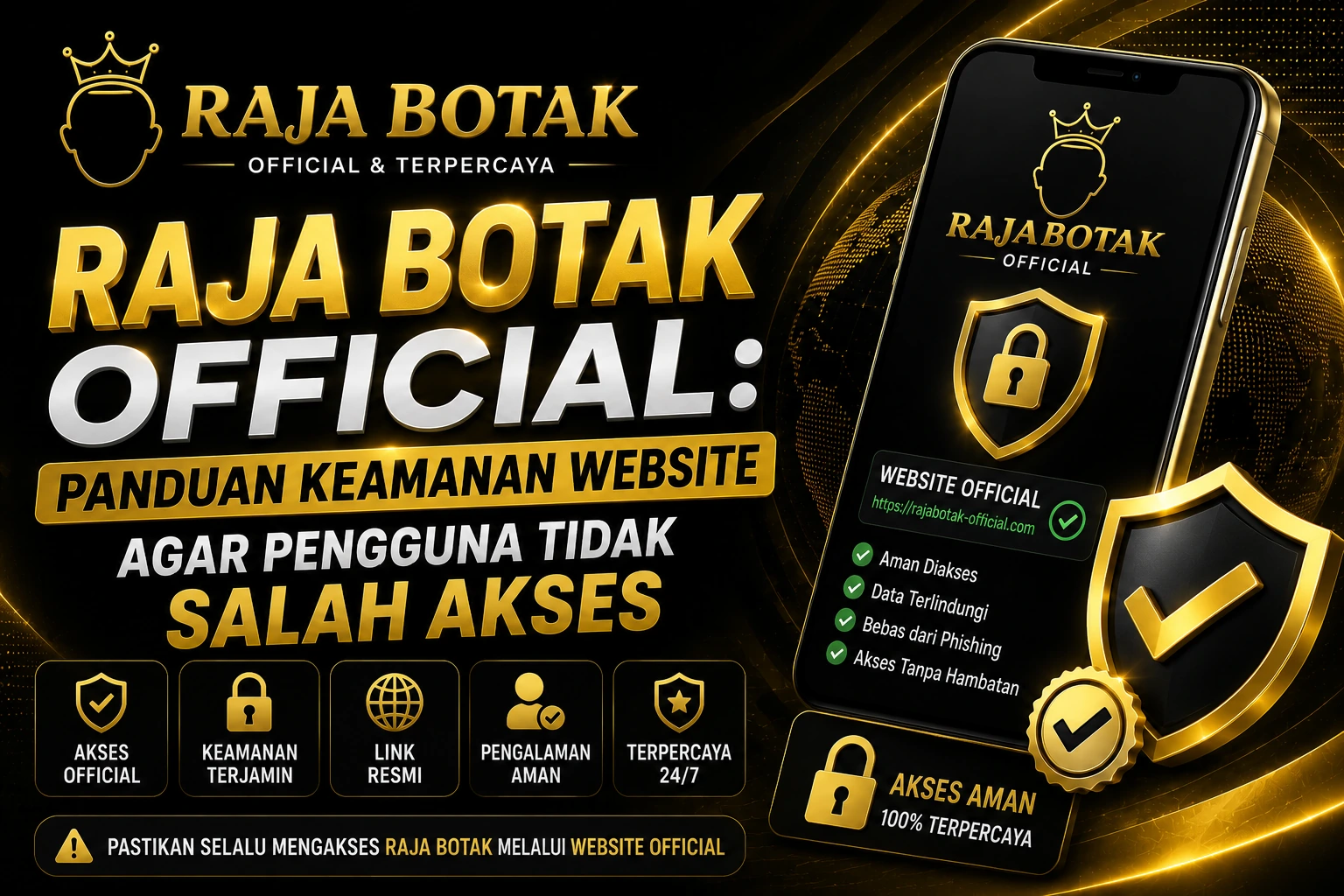 Banner Raja Botak Official untuk panduan keamanan website dan akses resmi.
