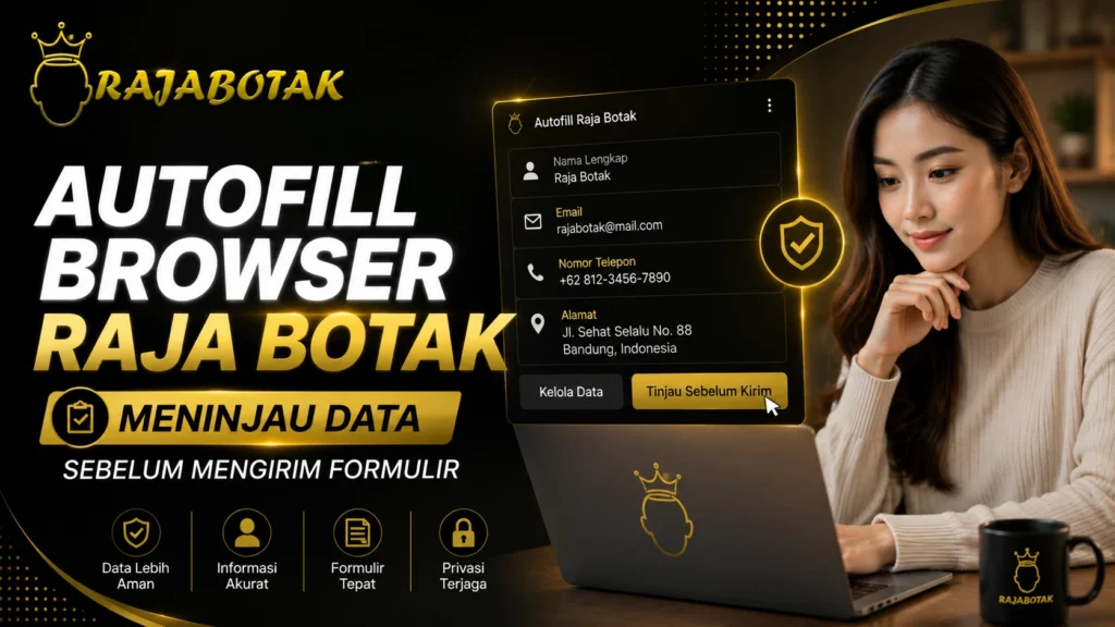 Ilustrasi pemeriksaan autofill browser Rajabotak sebelum mengirim formulir