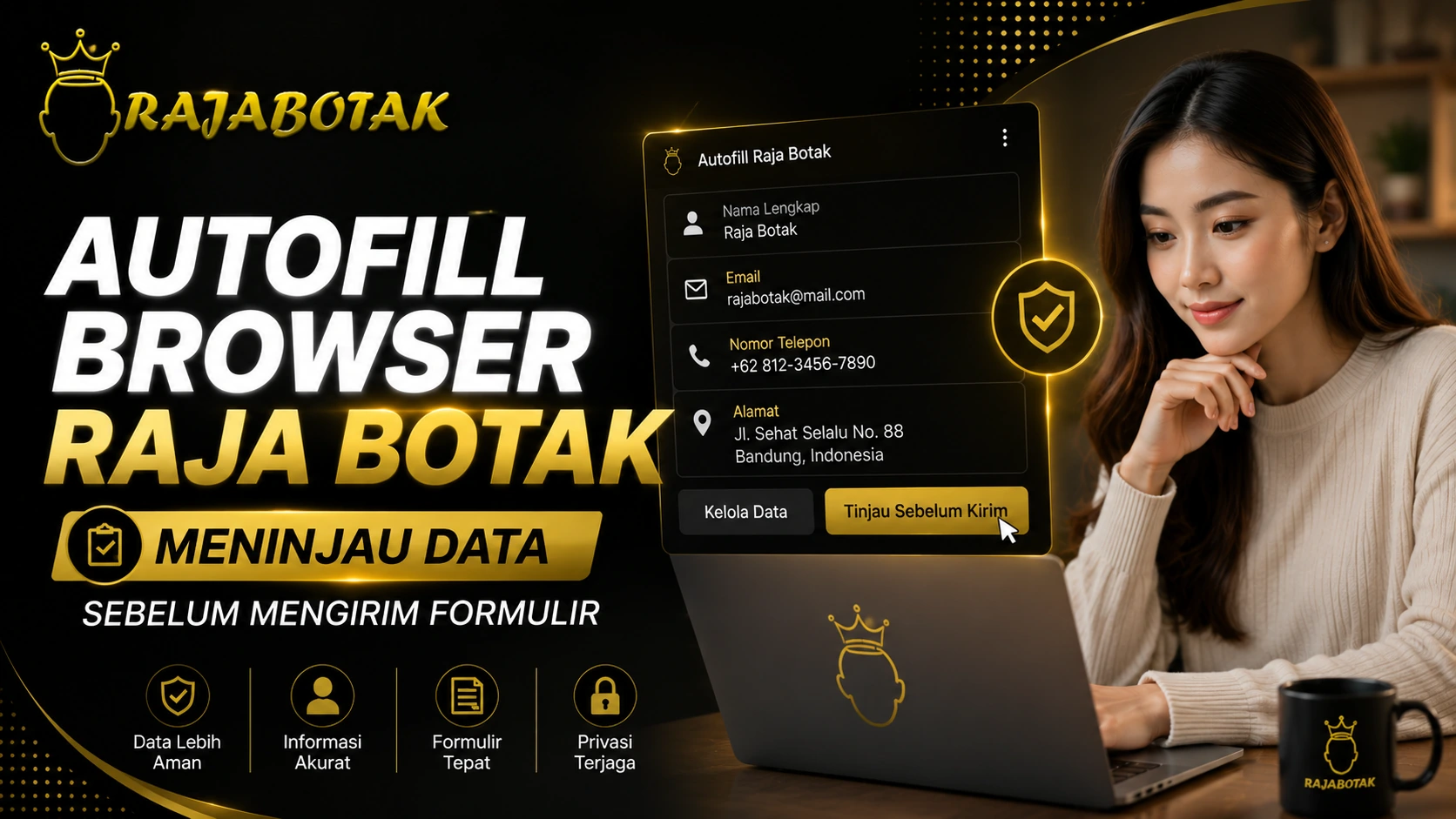 Ilustrasi pemeriksaan autofill browser Rajabotak sebelum mengirim formulir