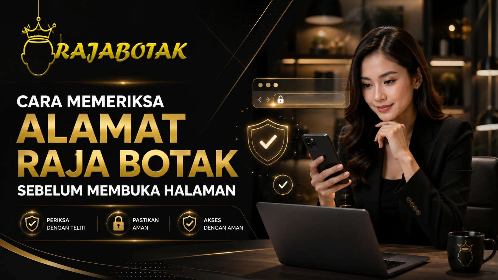 Ilustrasi pemeriksaan alamat Raja Botak sebelum membuka halaman