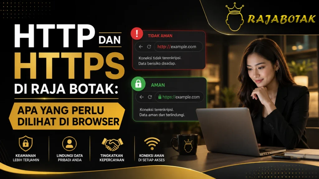 Ilustrasi pemeriksaan HTTP dan HTTPS Raja Botak melalui browser