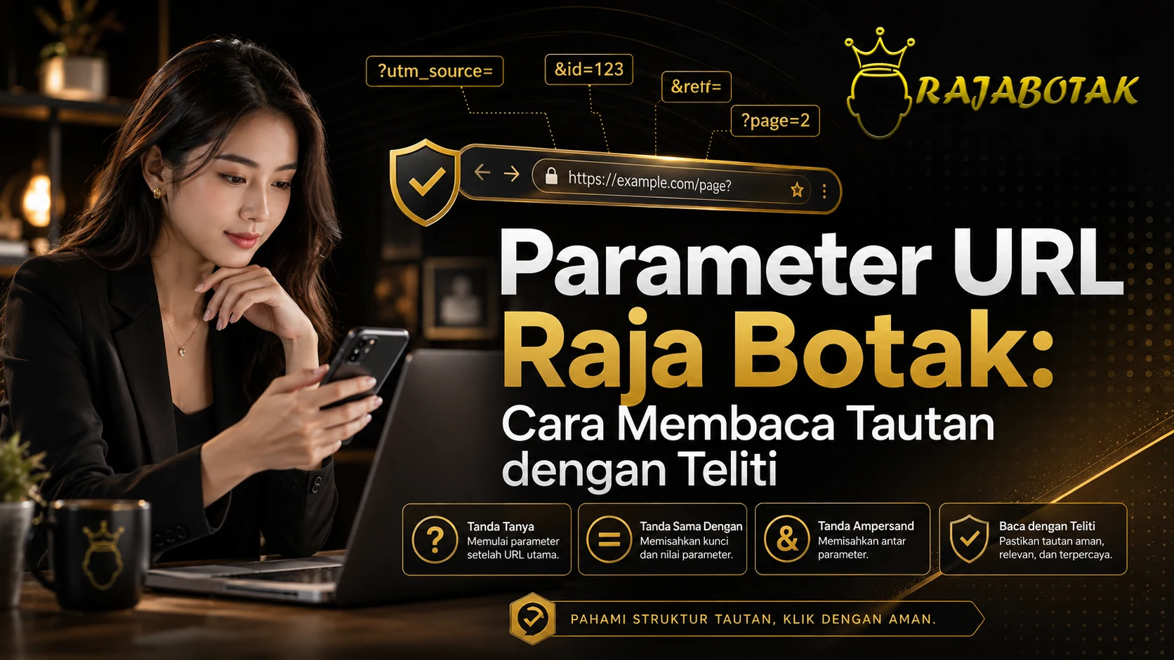Ilustrasi cara membaca parameter URL Raja Botak dengan teliti