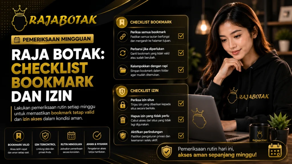 Pemeriksaan Mingguan Raja Botak: Checklist Bookmark dan Izin