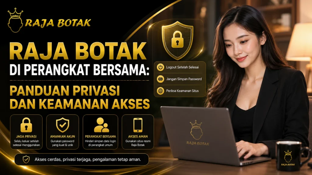 Ilustrasi privasi dan keamanan saat mengakses Raja Botak melalui perangkat bersama
