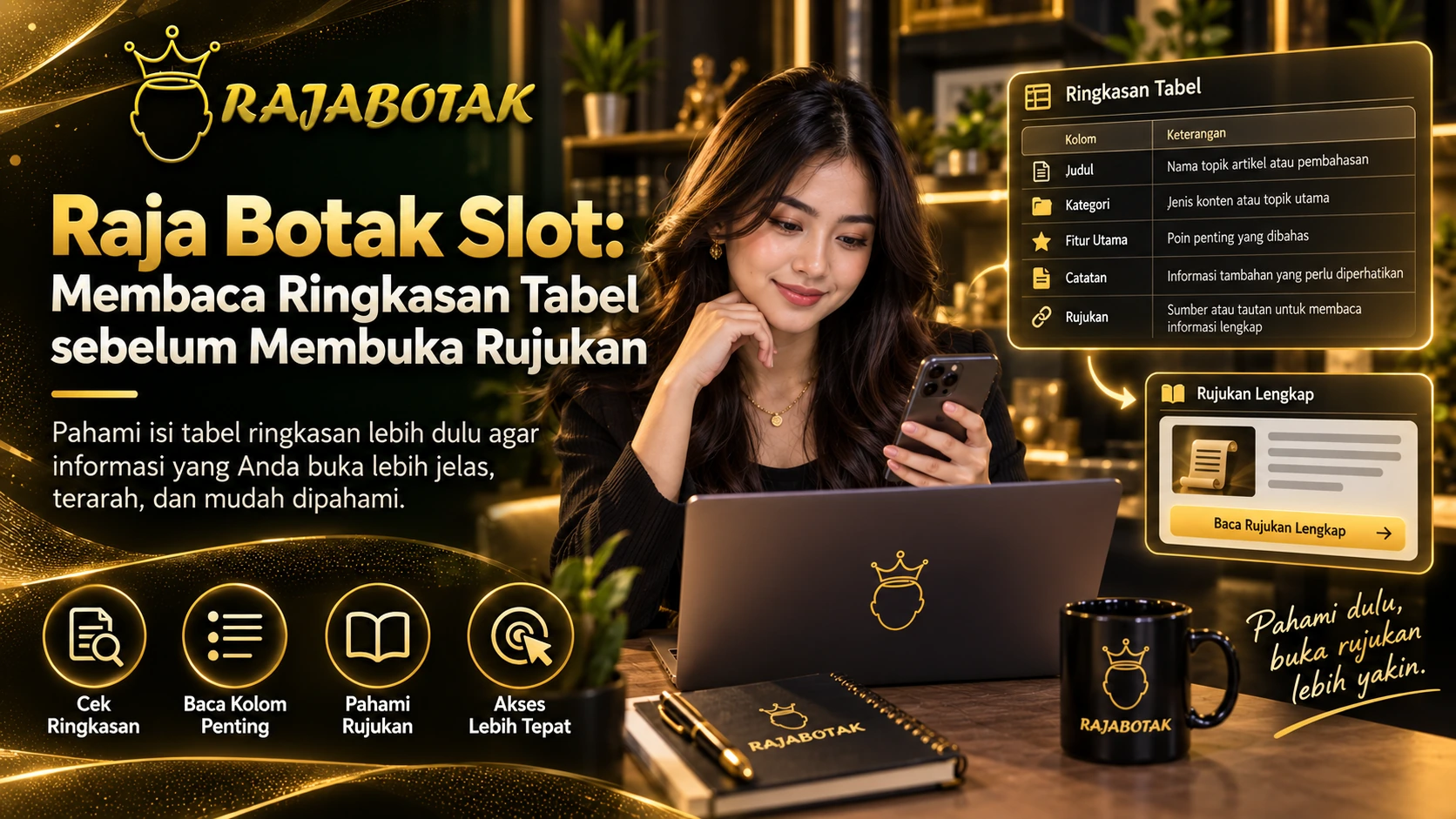 Raja Botak Slot membaca ringkasan tabel sebelum membuka rujukan