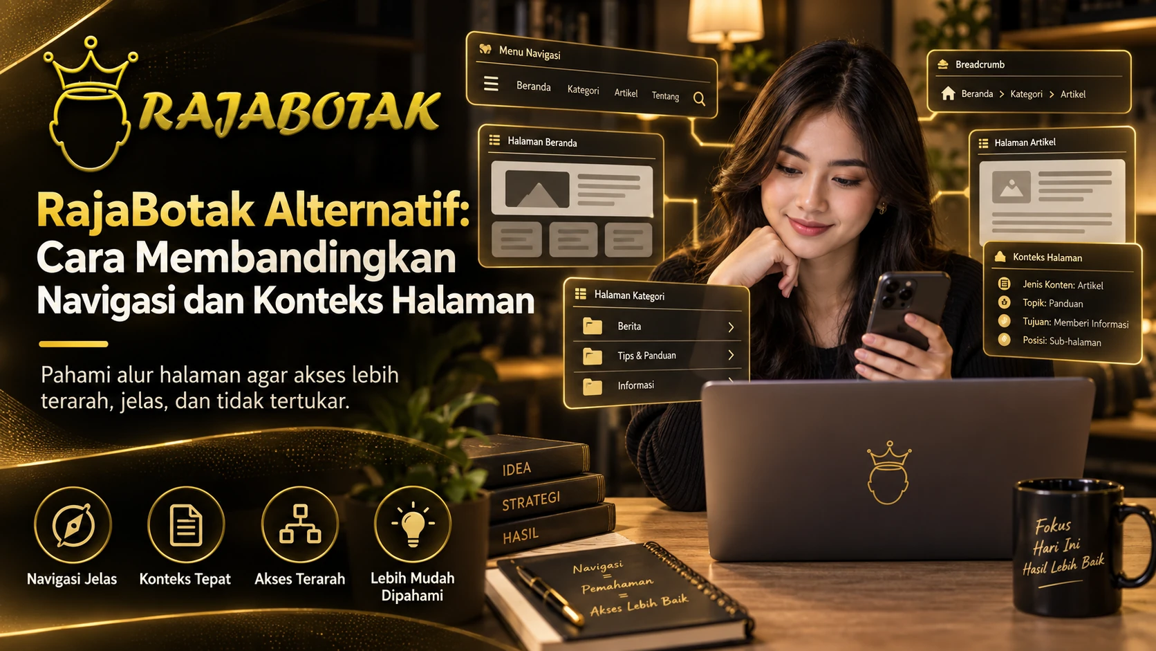 RajaBotak Alternatif cara membandingkan navigasi dan konteks halaman