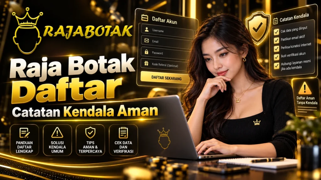 Ilustrasi panduan mencatat kendala Raja Botak Daftar tanpa data pribadi