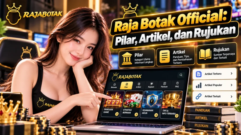 Banner panduan Raja Botak Official tentang hubungan halaman pilar, artikel, dan rujukan